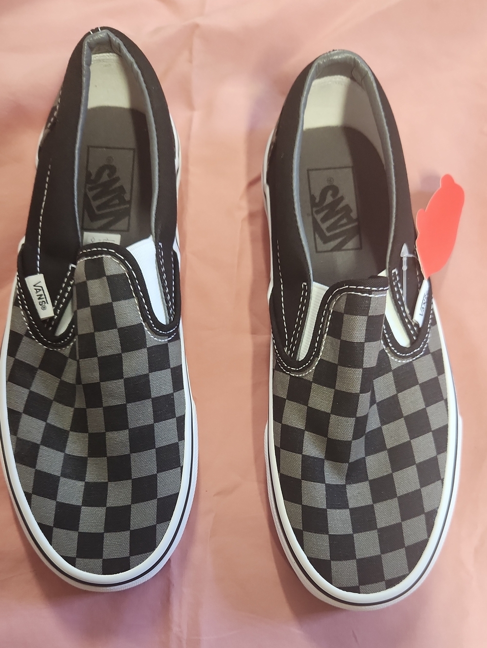 Vans Checkerboard Slip-On Loafers - Black & Gray sz 6.5